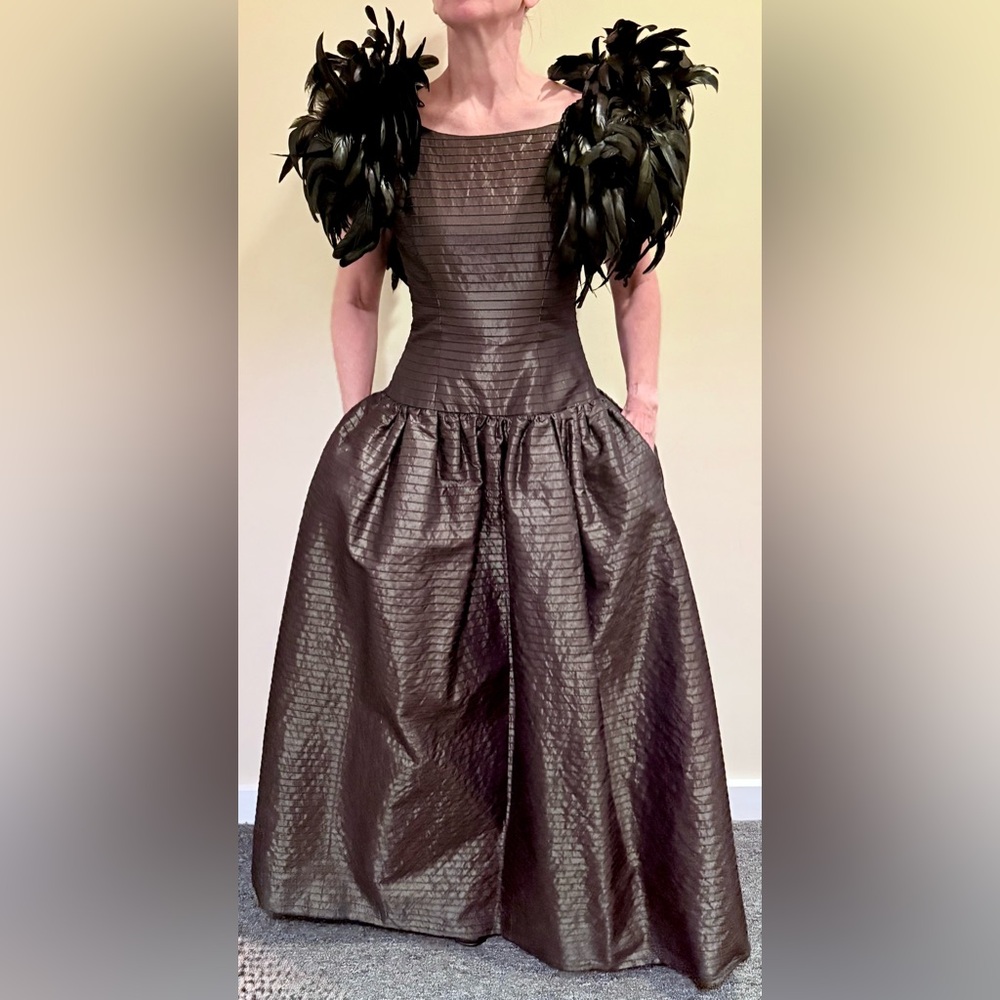 Victor Costa Irridescent Satin Gown